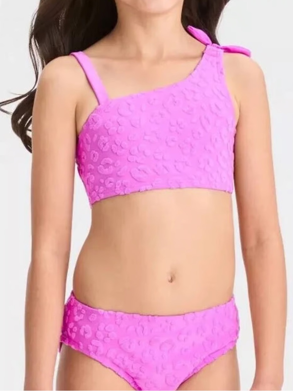 Cat & Jack Leopard Hot Pink Terry Cloth bikini set 5T